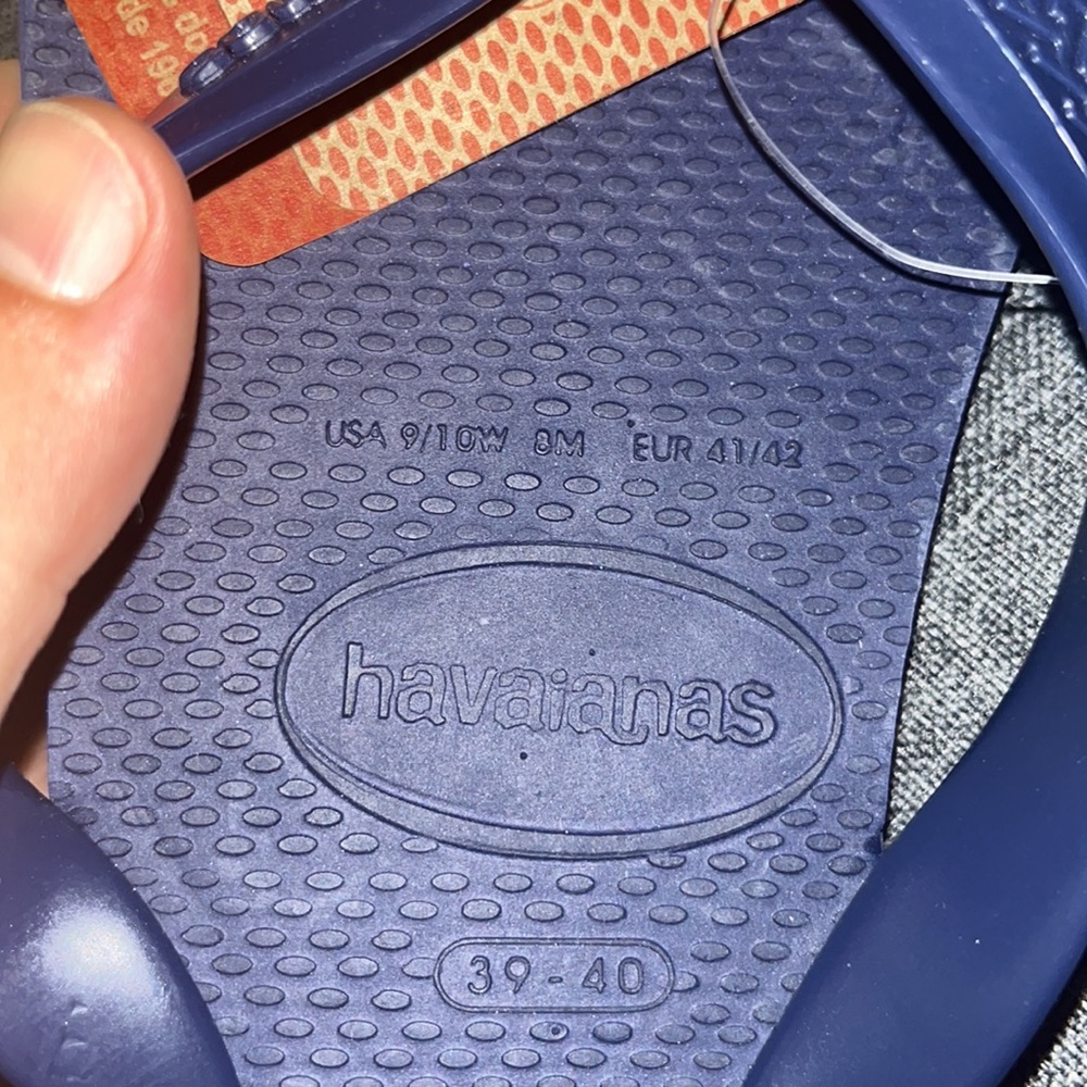 NWT Havaianas Size 8M (9/10W) Navy Blue Flip Flops Unisex - Picture 4 of 4